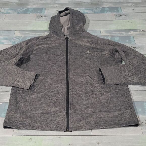 Gray Adidas Zip Up Hoodie sz X-Large - Picture 1 of 5